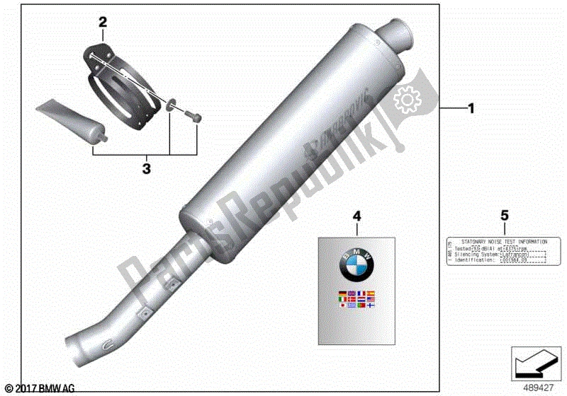 Alle onderdelen voor de Sport Uitlaat van de BMW R 1200 GS ADV K 255 2008 - 2009