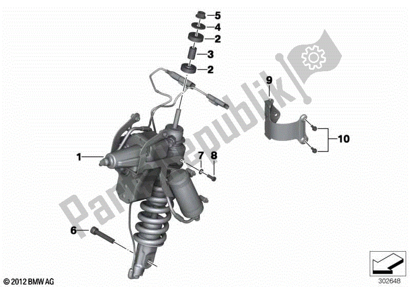 Alle onderdelen voor de Veerpoot, Esa, Voor van de BMW R 1200 GS ADV K 255 2008 - 2009