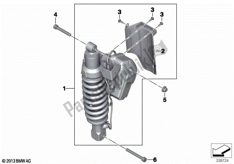 Alle onderdelen voor de Veerpoot, Esa, Achter van de BMW R 1200 GS ADV K 255 2008 - 2009