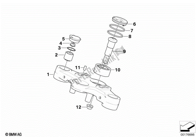 Todas las partes para Horquilla Cruzada Superior de BMW R 1200 GS ADV K 255 2008 - 2009