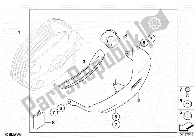 Alle onderdelen voor de Klepdekselbescherming, Aluminium van de BMW R 1200 GS ADV K 255 2008 - 2009