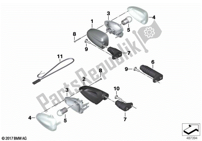 Alle onderdelen voor de Witte Richtingaanwijzers van de BMW R 1200 GS ADV K 255 2008 - 2009