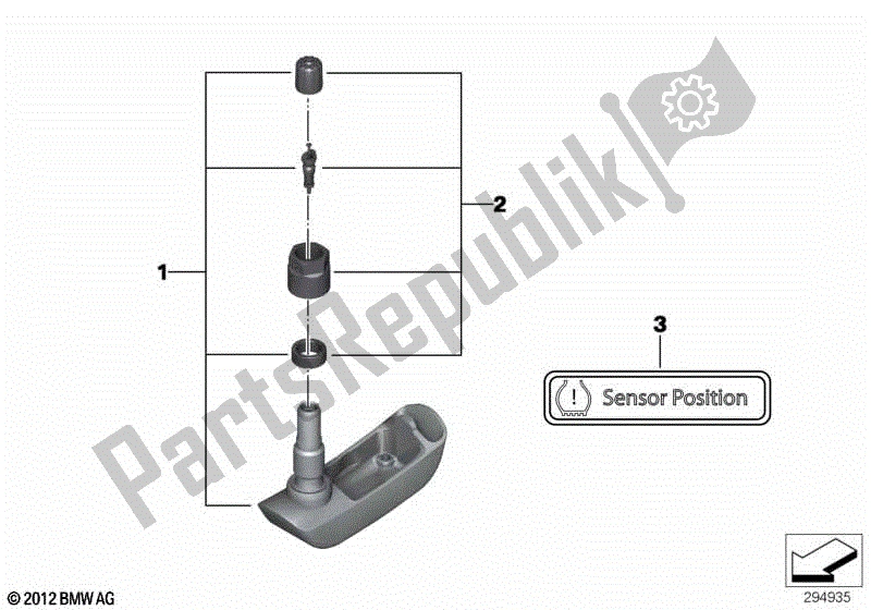Todas las partes para Sensor Rdc Para Rueda Trasera de BMW R 1200 GS ADV K 255 2010 - 2013