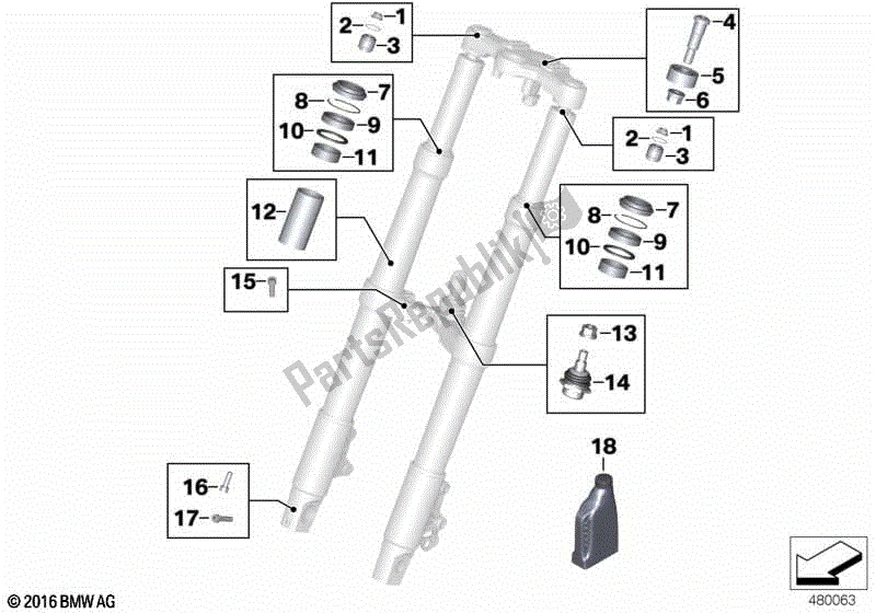 Todas las partes para Soporte De La Horquilla De Servicio Diámetro 41 Mm de BMW R 1200 GS ADV K 255 2010 - 2013