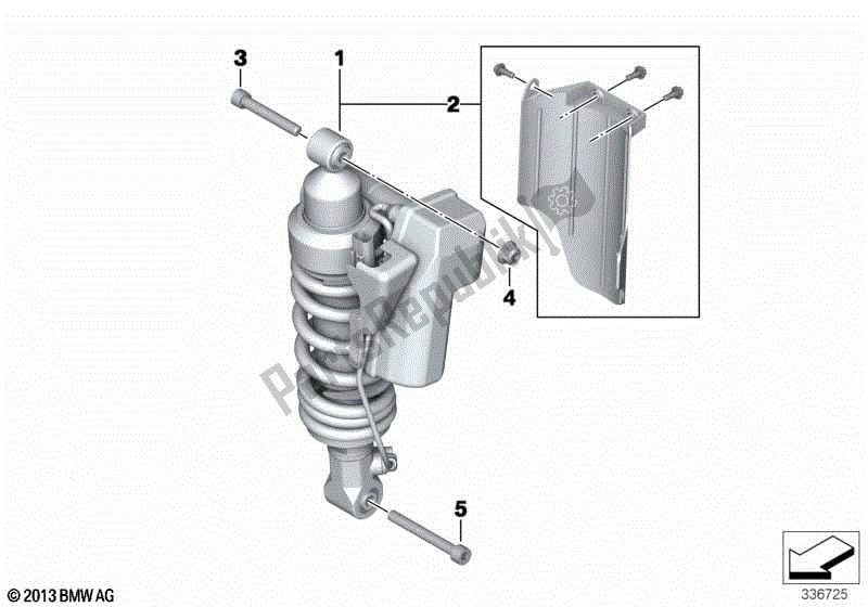 Todas las partes para Puntal De Resorte, Esa, Trasero de BMW R 1200 GS ADV K 255 2010 - 2013