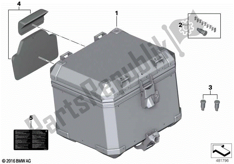 Todas las partes para Topcase De Aluminio de BMW R 1200 GS ADV K 51 2012 - 2018