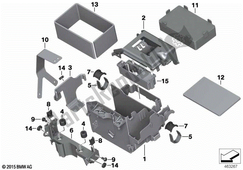 Alle onderdelen voor de Accubak van de BMW R 1200 GS ADV K 51 2012 - 2018