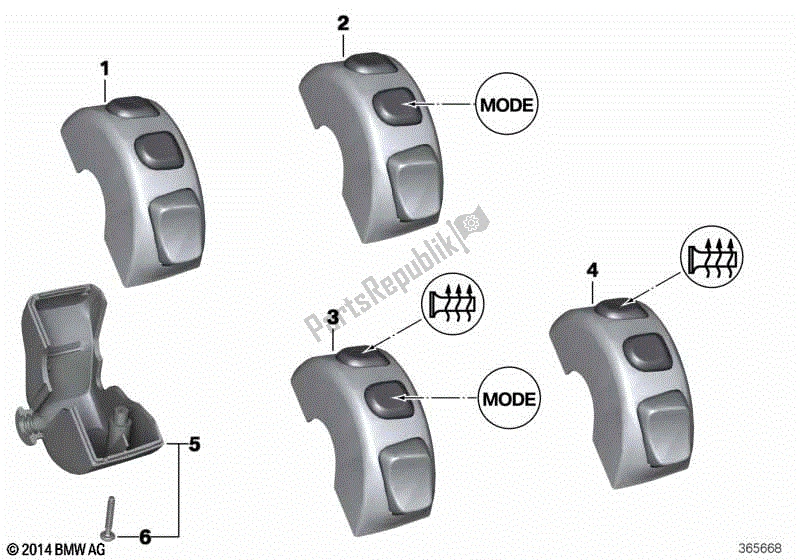 Todas las partes para Interruptor Combinado, Manillar, Derecho de BMW R 1200 GS ADV K 51 2012 - 2018