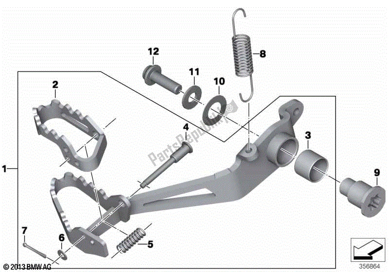 Todas las partes para Palanca De Freno De Pie, Ajustable de BMW R 1200 GS ADV K 51 2012 - 2018