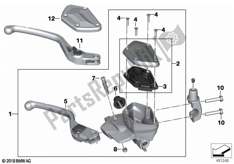 Alle onderdelen voor de Handrem Hendel van de BMW R 1200 GS ADV K 51 2012 - 2018