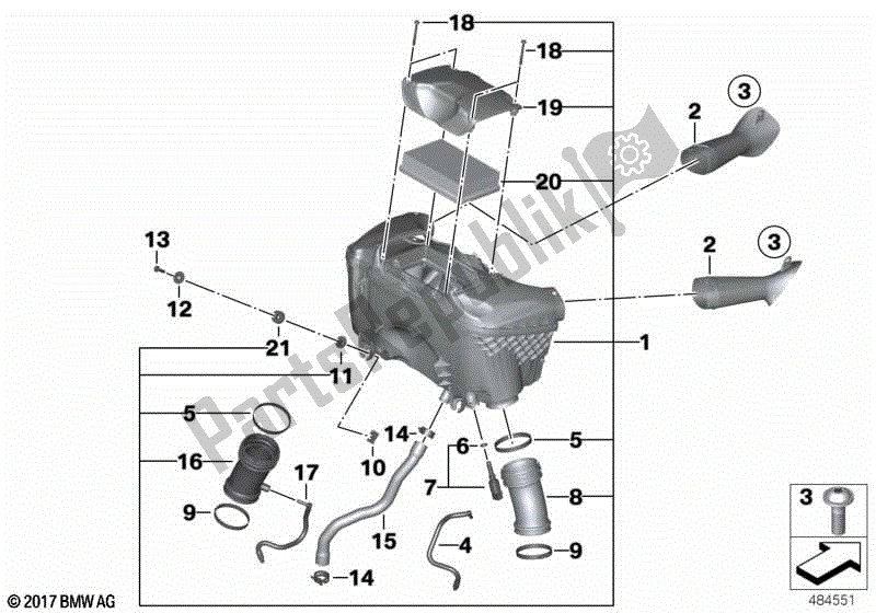 Todas las partes para Silenciador De Admisión / Cartucho De Filtro Silenciador De Admisión / Cartucho De Filtro de BMW R 1200 GS ADV K 51 2012 - 2018