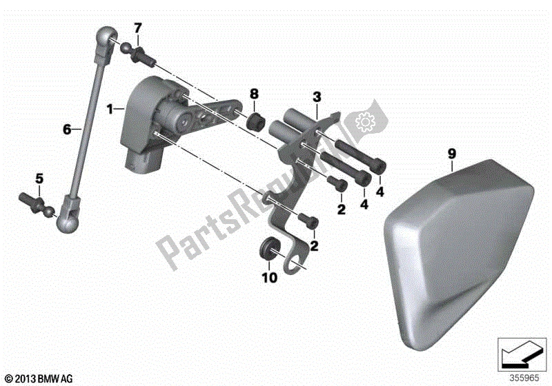 Alle onderdelen voor de Niveausensor, Achter van de BMW R 1200 GS ADV K 51 2012 - 2018