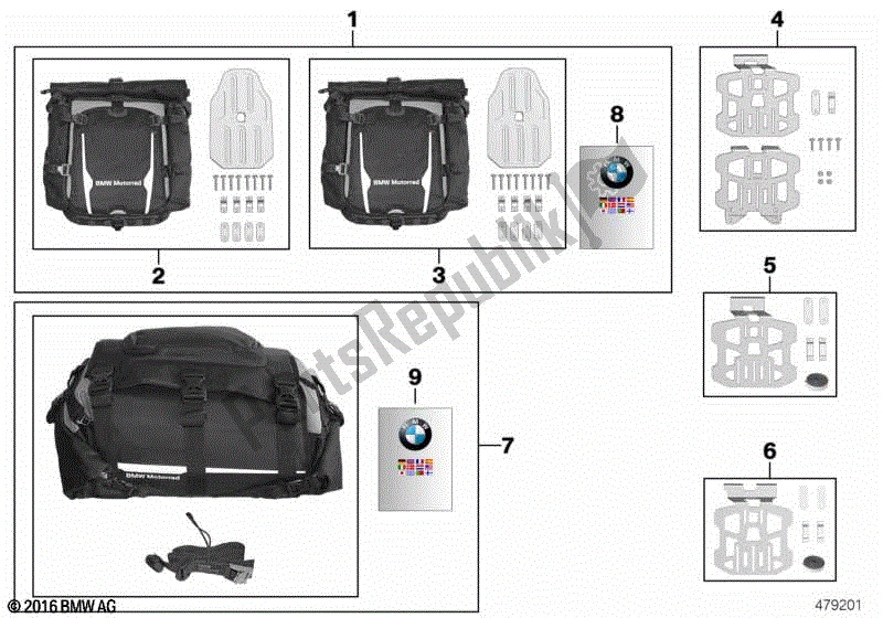 Todas las partes para Sistema De Equipaje Diverso de BMW R 1200 GS ADV K 51 2012 - 2018
