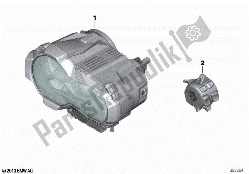 Alle onderdelen voor de Retrofit Led-koplampen van de BMW R 1200 GS ADV K 51 2012 - 2018