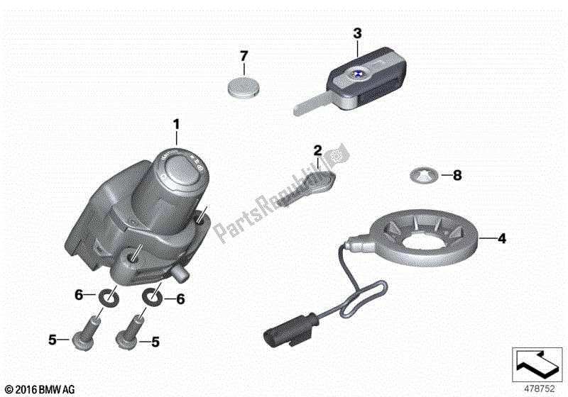 Alle onderdelen voor de Rf Vergrendelingssysteem Met Afstandsbediening van de BMW R 1200 GS ADV K 51 2012 - 2018