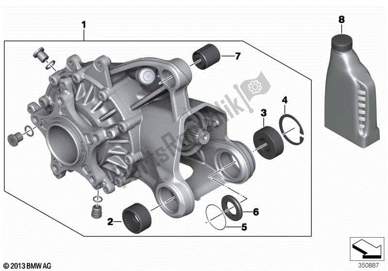 Todas las partes para Caja De Cambios En ángulo Recto, Trasera de BMW R 1200 GS ADV K 51 2012 - 2018