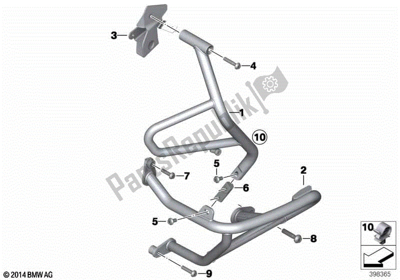 Alle onderdelen voor de Veiligheidsbalk van de BMW R 1200 GS ADV K 51 2012 - 2018