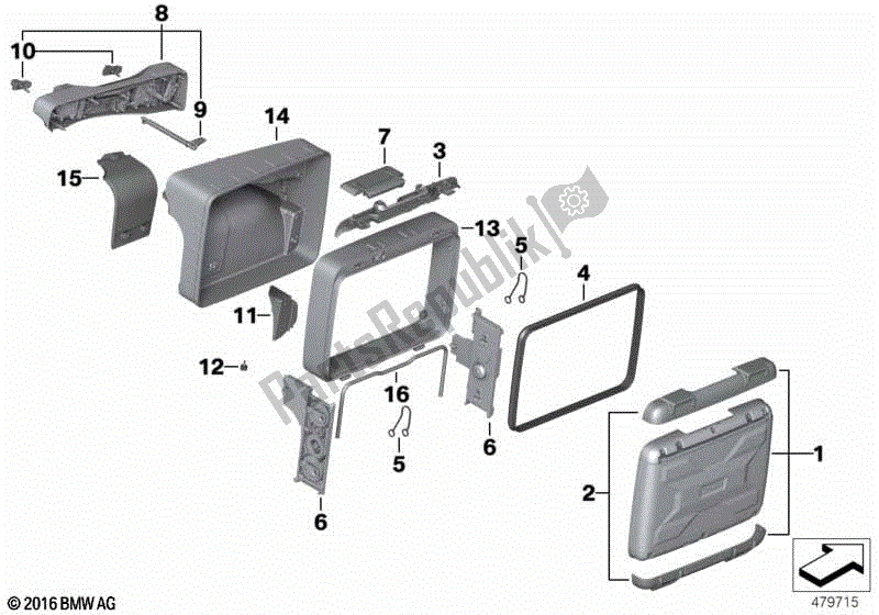 Todas las partes para Piezas Sueltas, Estuche Vario de BMW R 1200 GS ADV K 51 2012 - 2018