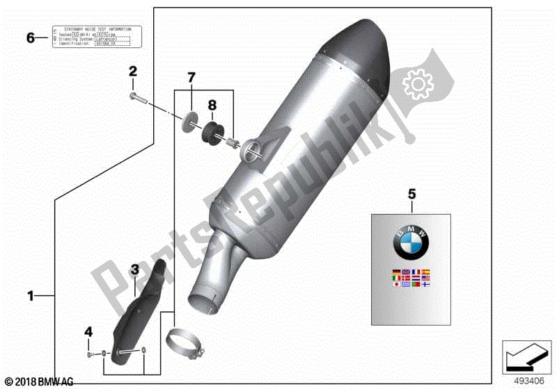 Alle onderdelen voor de Sport Uitlaat van de BMW R 1200 GS ADV K 51 2012 - 2018