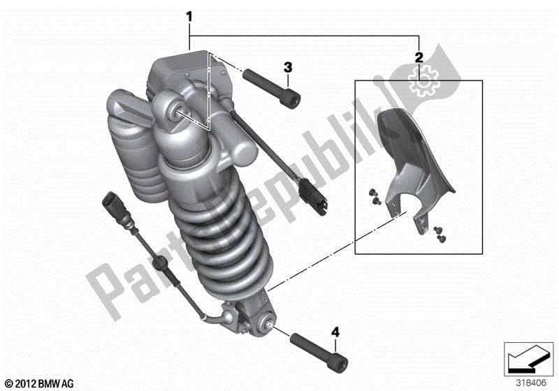 Todas las partes para Puntal De Resorte, Esa, Trasero de BMW R 1200 GS ADV K 51 2012 - 2018