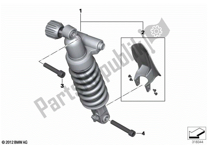 Todas las partes para Puntal De Resorte, Trasero de BMW R 1200 GS ADV K 51 2012 - 2018