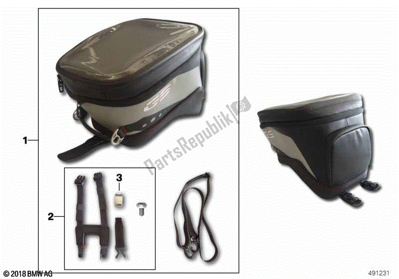 Todas las partes para Bolsa De Tirantes de BMW R 1200 GS ADV K 51 2012 - 2018