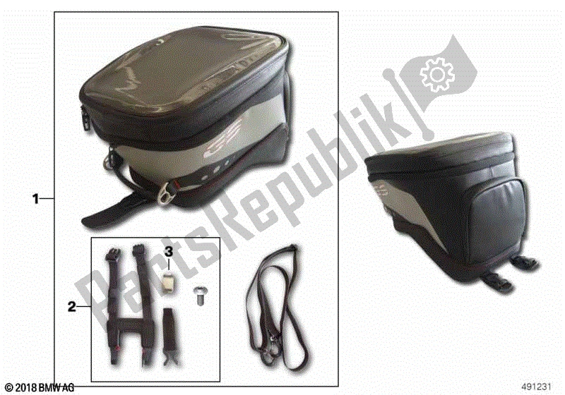 Todas las partes para Bolsa De Tirantes de BMW R 1200 GS ADV K 51 2012 - 2018