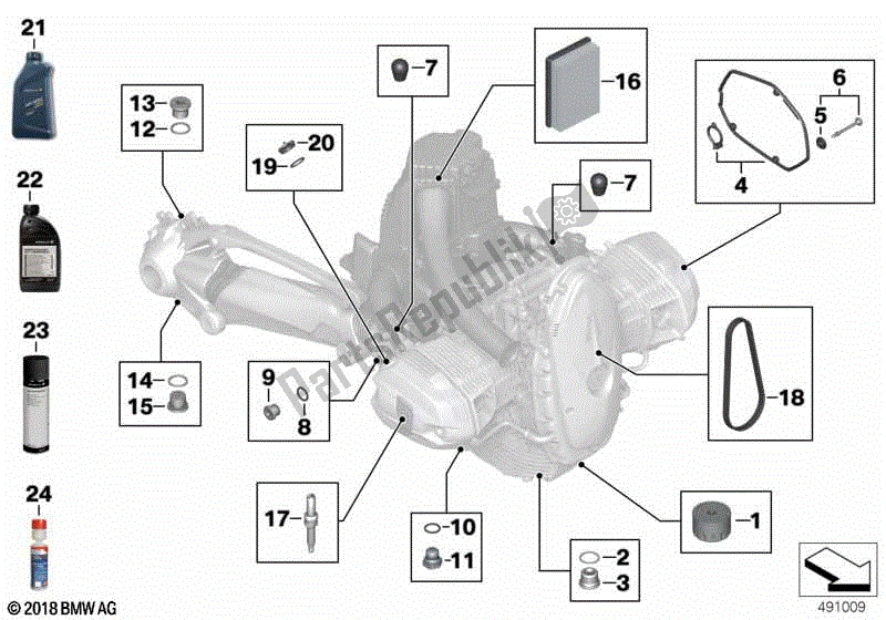 Tutte le parti per il Olio Motore / Servizio Di Manutenzione del BMW R 1200R K 27 2006 - 2010