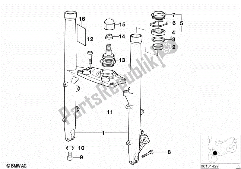 Todas las partes para Deslizador De Horquilla / Puente De Horquilla Inferior de BMW R 1200R K 27 2006 - 2010