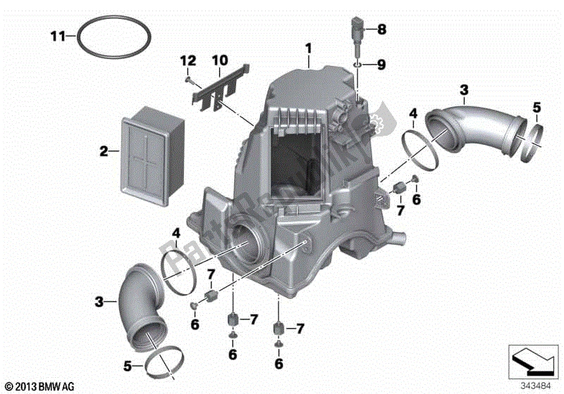 Todas las partes para Silenciador De Admisión / Cartucho De Filtro Silenciador De Admisión / Cartucho De Filtro de BMW R 1200R K 27 2006 - 2010