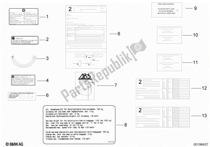 Todas las partes para Etiqueta de BMW R 1200R K 27 2006 - 2010