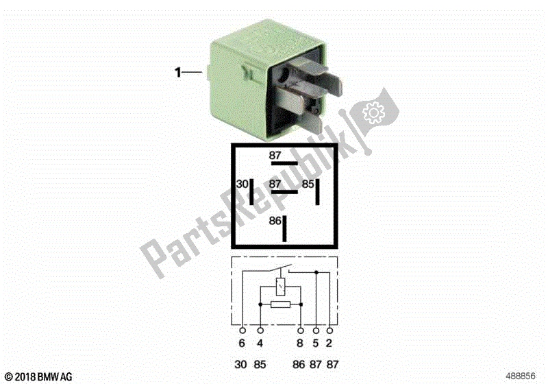 Todas las partes para Relé, Contacto De Cierre, Blanco Verde de BMW R 1200R K 27 2006 - 2010