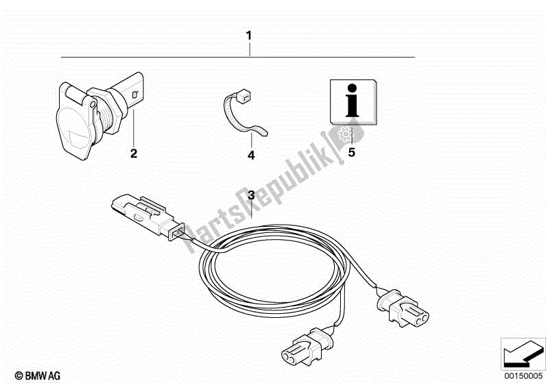 Toutes les pièces pour le Kit D'adaptation, Prise du BMW R 1200R K 27 2006 - 2010