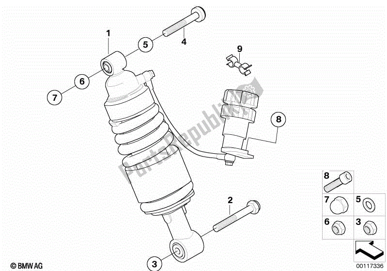 Todas las partes para Puntal De Resorte, Trasero de BMW R 1200R K 27 2006 - 2010