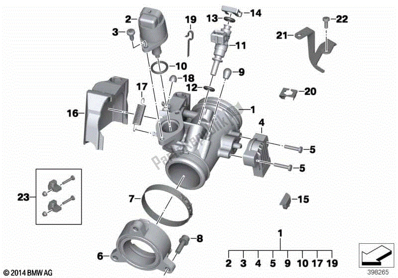 Todas las partes para Conjunto De Carcasa Del Acelerador de BMW R 1200R K 27 2006 - 2010