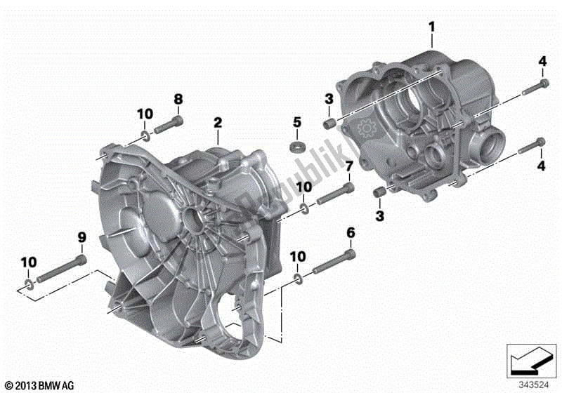 Todas las partes para Carcasa De Transmisión de BMW R 1200R K 27 2006 - 2010