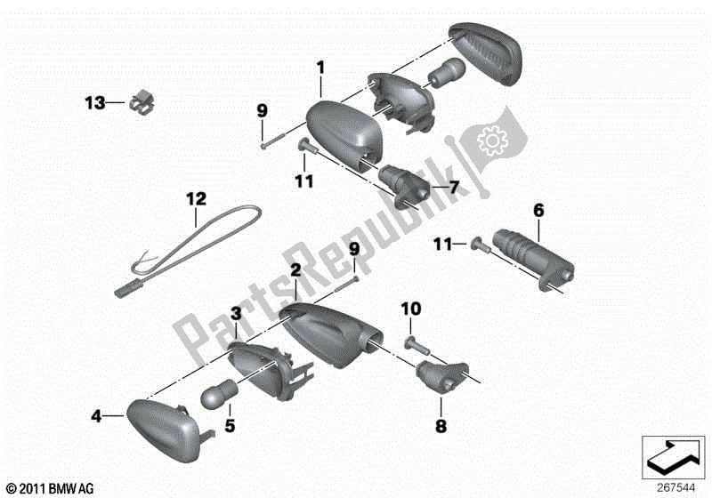 Todas las partes para Luces Indicadoras De Dirección Blancas de BMW R 1200R K 27 2006 - 2010