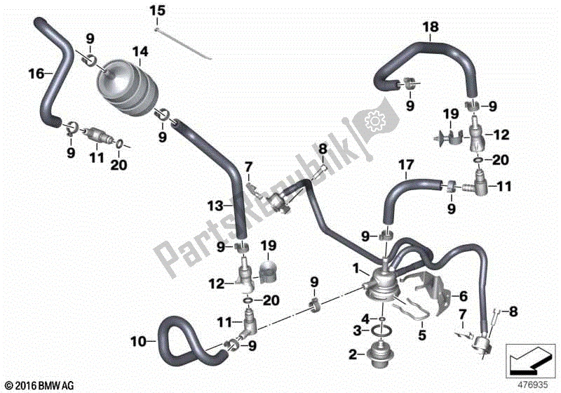 Todas as partes de Distribuidor De Combustível / Regulador De Pressão do BMW R 1200R K 27 2011 - 2014