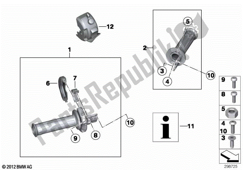 Todas las partes para Empuñadura De Manillar, Calefactable de BMW R 1200R K 27 2011 - 2014