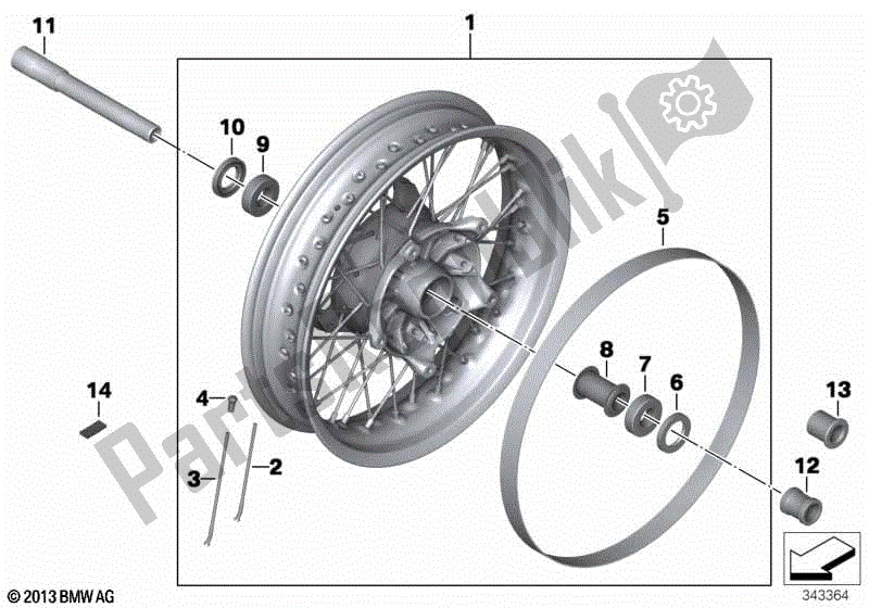 Todas las partes para Rueda Delantera De Radios de BMW R 1200R K 27 2011 - 2014