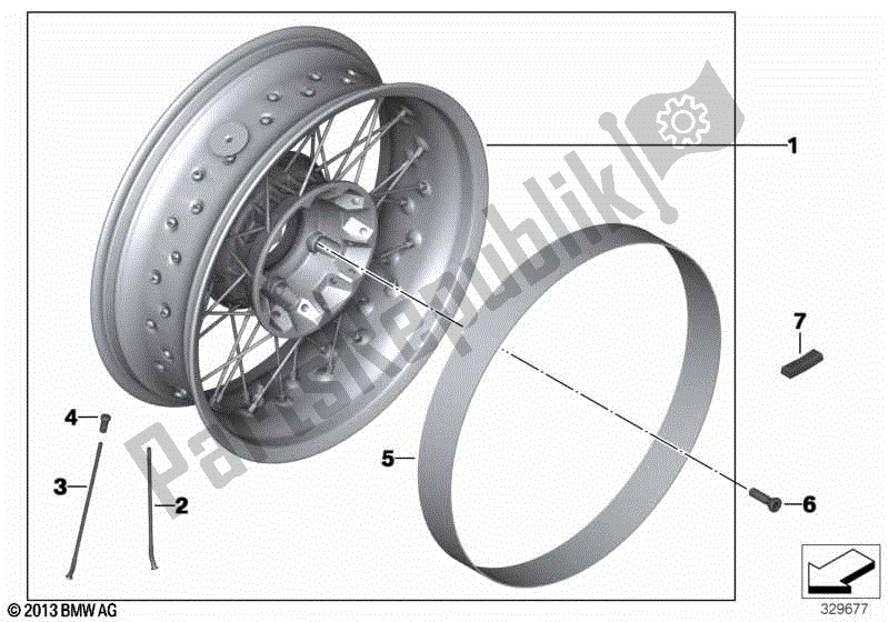 Todas las partes para Rueda De Radios, Trasera de BMW R 1200R K 27 2011 - 2014