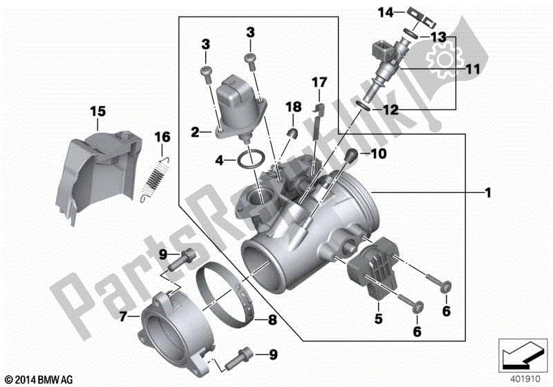 Todas las partes para Conjunto De Carcasa Del Acelerador de BMW R 1200R K 27 2011 - 2014