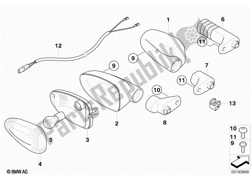 Todas las partes para Luces De Señal De Giro de BMW R 1200R K 27 2011 - 2014