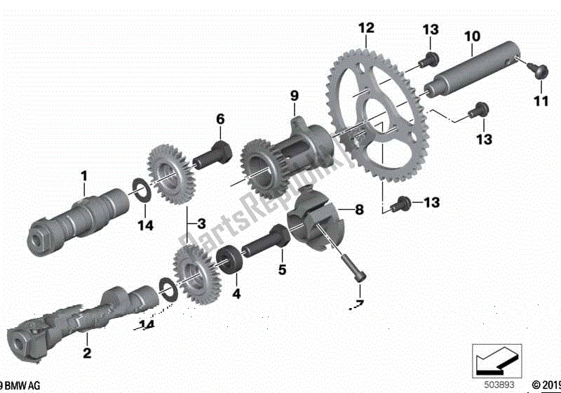 Todas las partes para árbol De Levas, Polea, Eje Intermedio de BMW R 1200R K 53 2014 - 2018