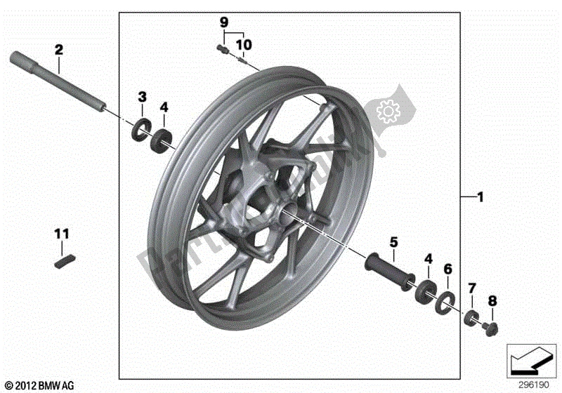 Todas las partes para Llanta De Fundición Delantera de BMW R 1200R K 53 2014 - 2018