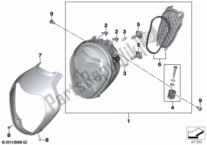 Todas las partes para Faro de BMW R 1200R K 53 2014 - 2018