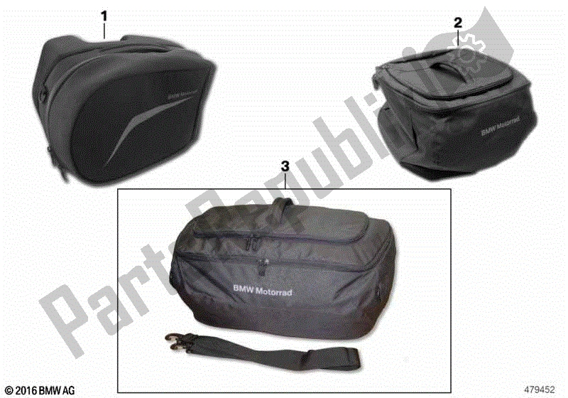 Todas as partes de Maleta Interna / Topcase do BMW R 1200R K 53 2014 - 2018