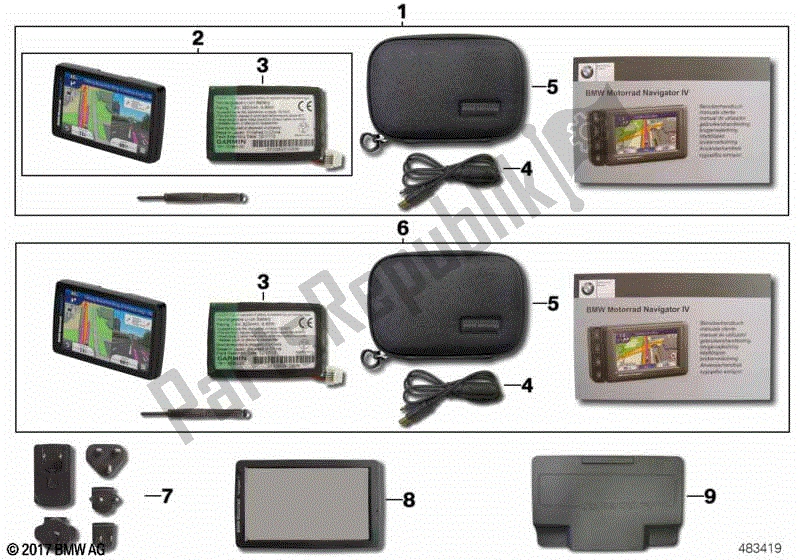 Todas las partes para Navigator Vi Sin Soporte De Montaje de BMW R 1200R K 53 2014 - 2018