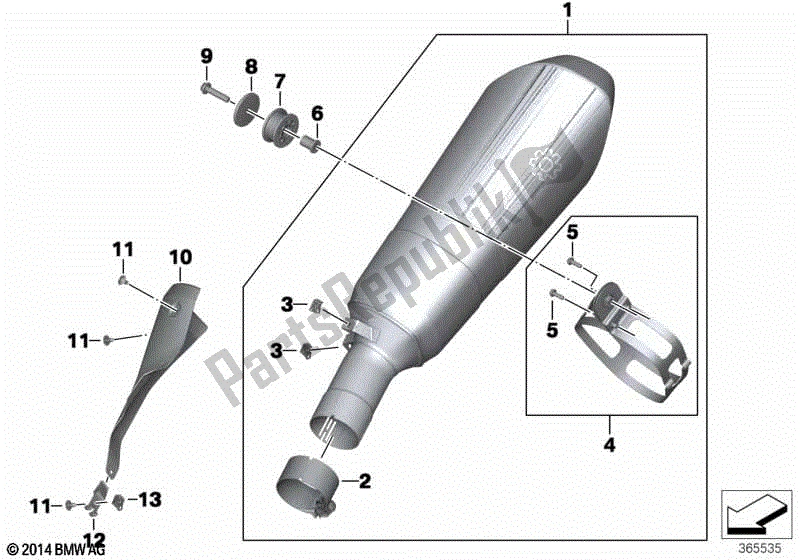 Todas las partes para Silenciador Trasero de BMW R 1200R K 53 2014 - 2018