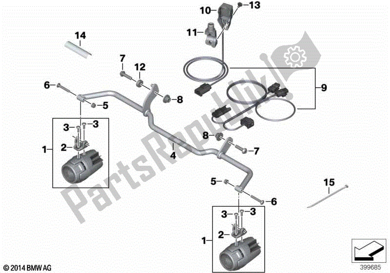 Todas las partes para Faro Auxiliar Led Modernizado de BMW R 1200R K 53 2014 - 2018